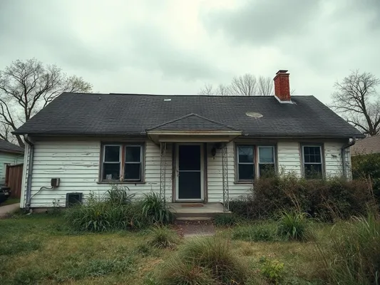 A poorly maintained house
